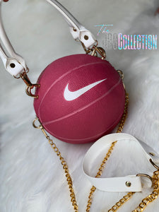 Pink & White Basketball Purse